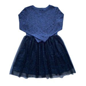 Girls'  Long Sleeve Tulle Dress/Party Dress - Cat & Jack - Navy Blue/Black